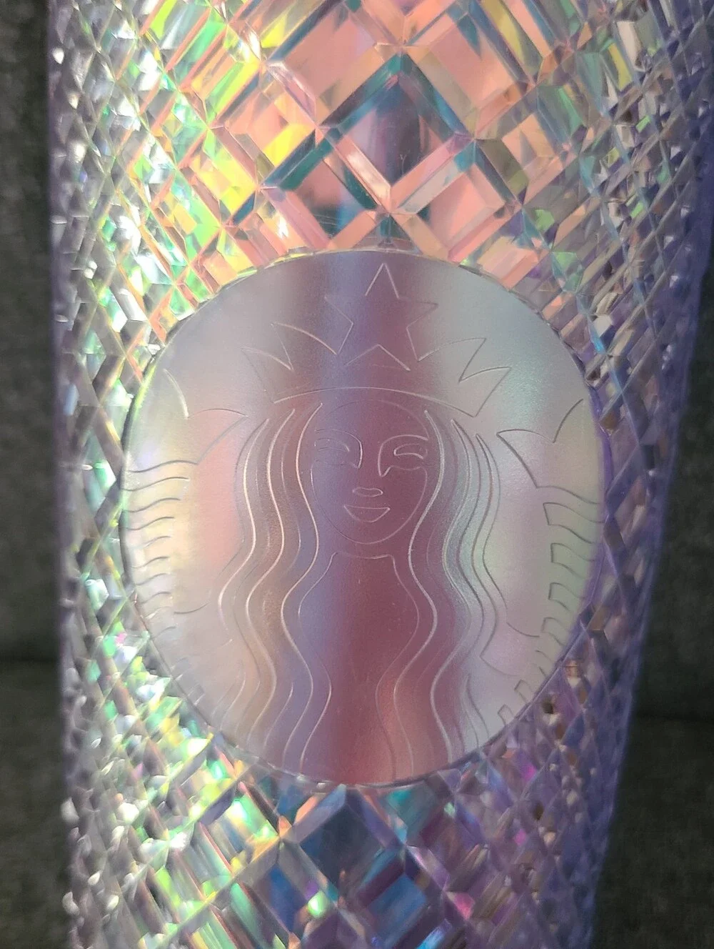 Starbucks 2022 Holiday White Iridescent Jeweled Bling Venti Tumbler 24oz Cup